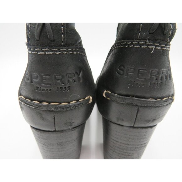 Sperry Top-Sider Boots Womens Size 7.5 Black Leather Ankle Booties Zip STS96952 - Picture 5 of 10